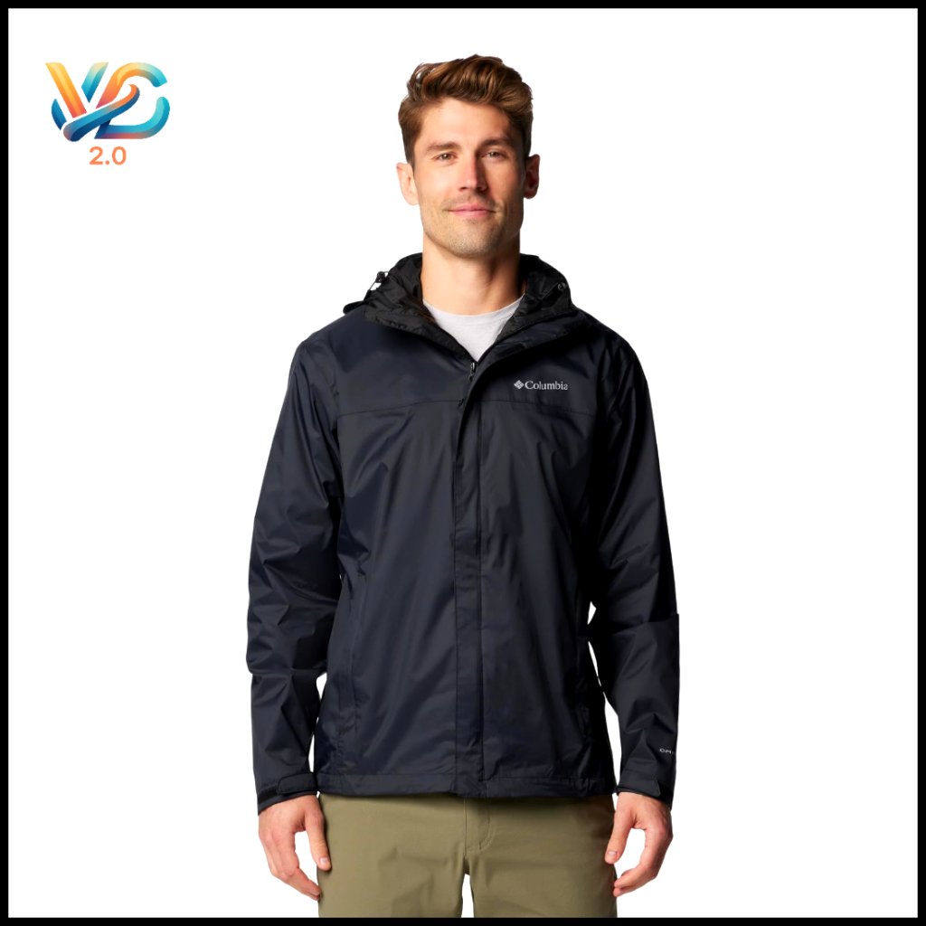 Waterproof Packable Rain Jacket Long Sleeve Adjustable Fit Lightweight